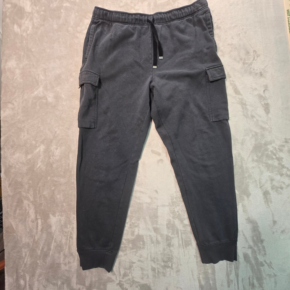Athletic Works Mens Cargo Joggers XL 40-42 Gray Fleece Sweatpants Drawstring